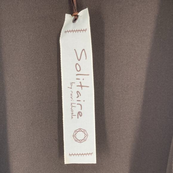 Solitaire Womens Olive Green Microsuede Open Front Jacket Coat Small New - Picture 6 of 16